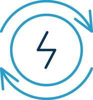 Electricity Line Blue Two Color Icon vector