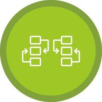 Flow Chart Line Multi Circle Icon vector