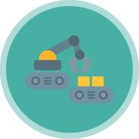 Robotic Produce Sorting Flat Multi Circle Icon vector