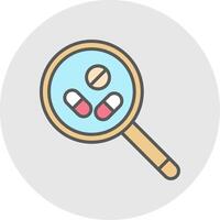 Search For Drugs Line Filled Light Icon vector