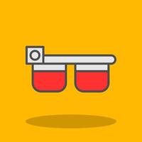 Smart Glasses Filled Shadow Icon vector