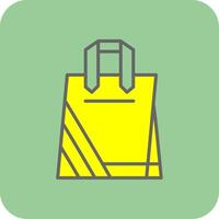 Tote Bag Filled Yellow Icon vector