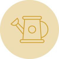 Watering Can Line Yellow Circle Icon vector