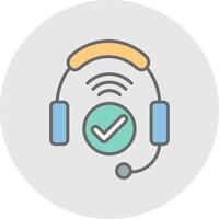 Headphones Line Filled Light Icon vector