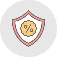 Percentage Line Filled Light Icon vector