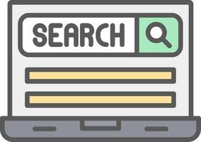 Search Engine Line Filled Light Icon vector