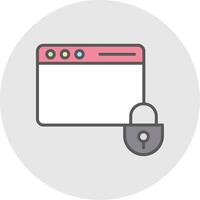 Web Security Line Filled Light Icon vector