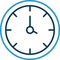 Clock Line Blue Two Color Icon vector