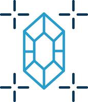 Gem Line Blue Two Color Icon vector