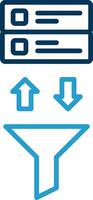 Filtering Line Blue Two Color Icon vector