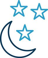 Half Moon Line Blue Two Color Icon vector