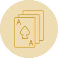 Poker Line Yellow Circle Icon vector