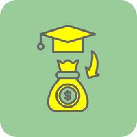 Scholarship Filled Yellow Icon vector