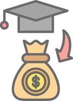 Scholarship Line Filled Light Icon vector