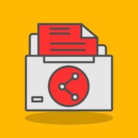 Sharing File Filled Shadow Icon vector