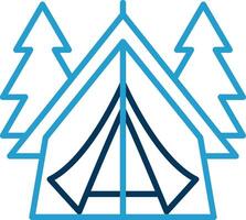 Tent Line Blue Two Color Icon vector
