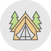 Tent Line Filled Light Icon vector