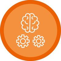 Brain Training Line Multi Circle Icon vector