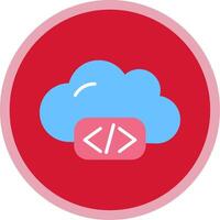 Cloud Coding Flat Multi Circle Icon vector