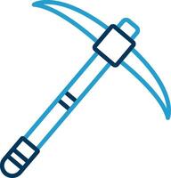 Pickaxe Line Blue Two Color Icon vector