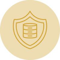 Secure Data Line Yellow Circle Icon vector