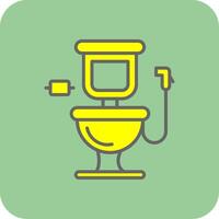 baño lleno amarillo icono vector