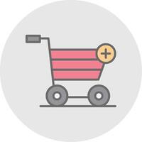 Add to Cart Line Filled Light Icon vector