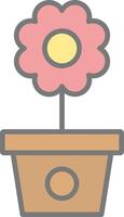 Flower Pot Line Filled Light Icon vector