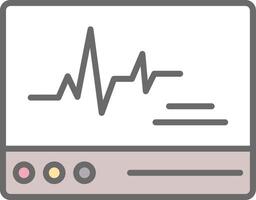 ECG Monitor Line Filled Light Icon vector