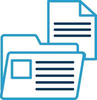 Document Folder Line Blue Two Color Icon vector