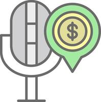 Finance podcast Line Filled Light Icon vector