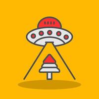 Ufo Filled Shadow Icon vector