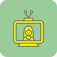 Television Filled Yellow Icon vector