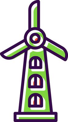Windmill filled Design Icon