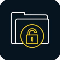 Unsecure Folder Line Red Circle Icon vector