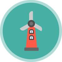 Windmill Flat Multi Circle Icon vector