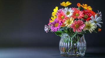 a fresh bouquet of multi colored flowers photo