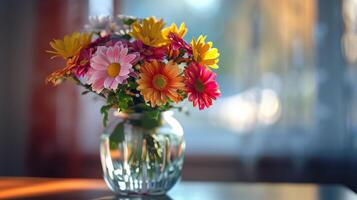 a fresh bouquet of multi colored flowers photo