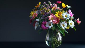 a fresh bouquet of multi colored flowers photo