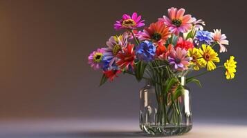 a fresh bouquet of multi colored flowers photo