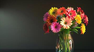 a fresh bouquet of multi colored flowers photo