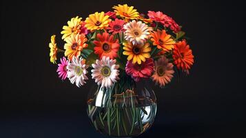 a fresh bouquet of multi colored flowers photo