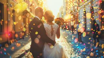 un alegre celebracion de amor y matrimonio foto