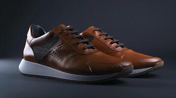 a modern elegant leather sports shoe pair photo