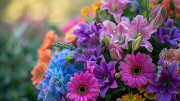 a vibrant bouquet of flowers brings elegance photo