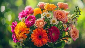 a vibrant bouquet of flowers brings elegance photo