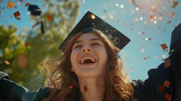 a young woman joyful graduation celebration photo