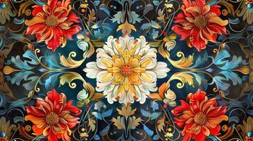 abstract decoration of colorful floral pattern photo