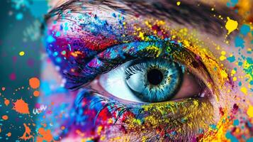 abstract eye portrait colors splatter creativity photo