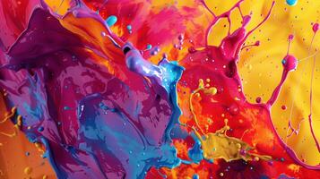 abstract paint splashing in vibrant colors liquid photo